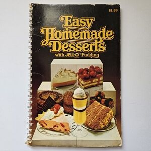 Easy Homemade Desserts W/ Jello-O Pudding, 1st Edition 1979 Vintage Spiralbound